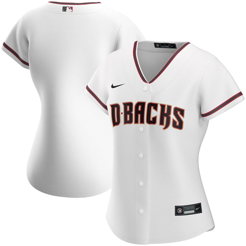 2020 MLB Women Arizona Diamondbacks Nike White Home 2020 Replica Team Jersey 1